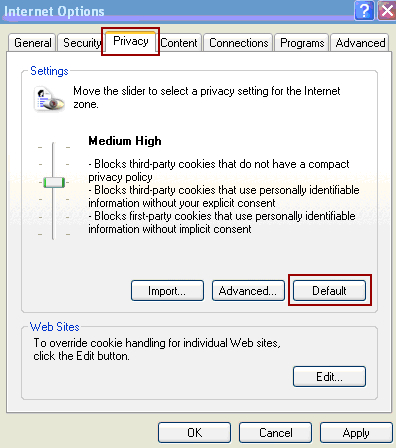 restore security ie 2